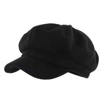 Casquette Gavroche Velours Noir Femme