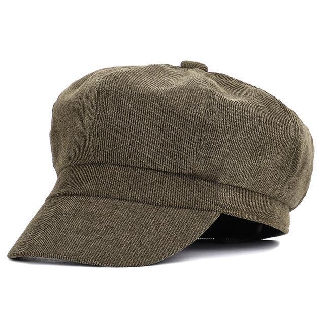 Casquette Gavroche Vert Velours Femme