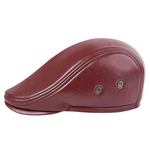 Casquette Béret Cuir Bordeaux