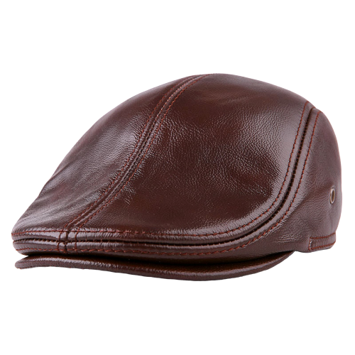 Casquette Plate Cuir Homme