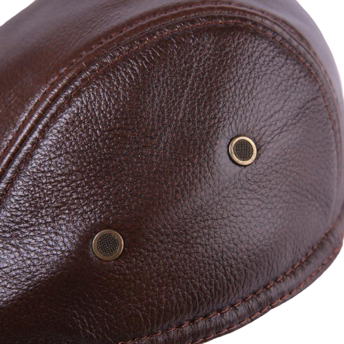 Béret Casquette Cuir Marron