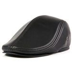 Casquette Plate Cuir Noir