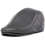 Casquette Plate en Cuir Pour Homme