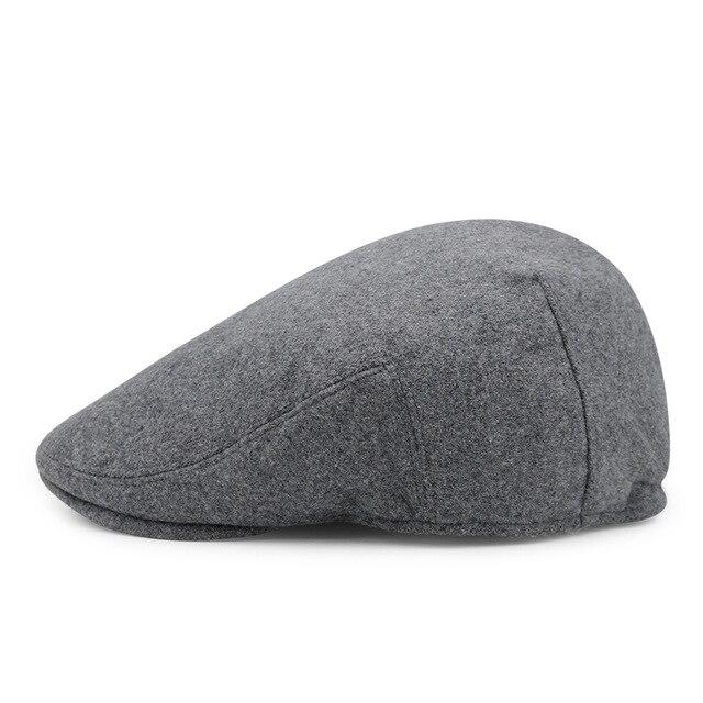 Casquette Plate en Drap de Laine