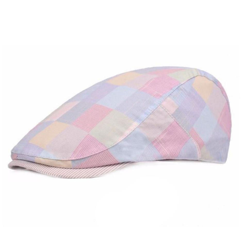 Casquette Plate Femme à Carreaux