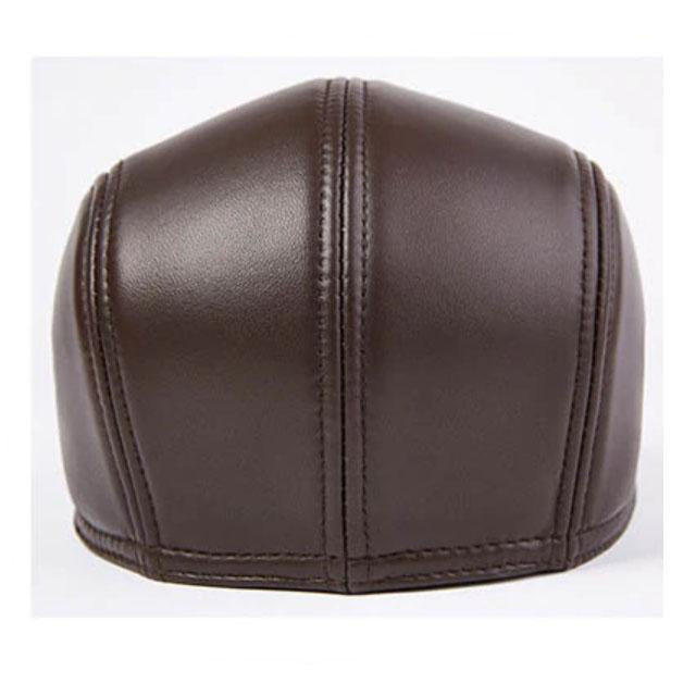 Casquette Plate Cuir Homme
