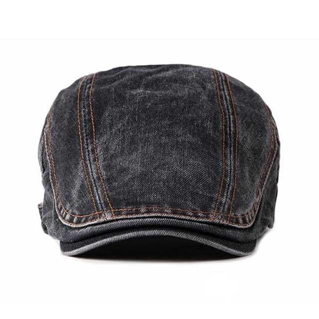 Casquette Plate en Jean Pour Homme