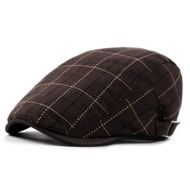 Casquette Plate Homme Marron