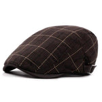 Casquette Plate Homme Marron