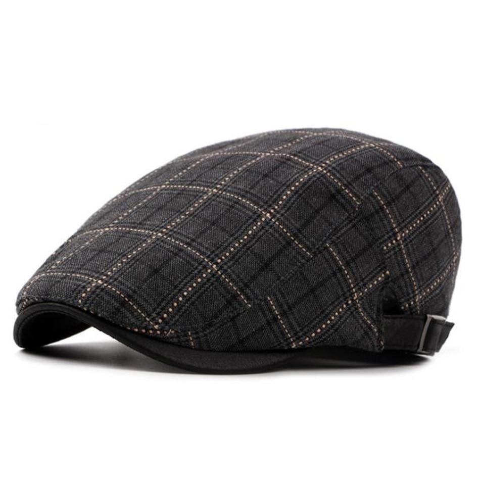 Casquette Plate Noir Homme
