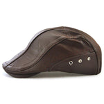 Casquette Plate Simili Cuir Homme