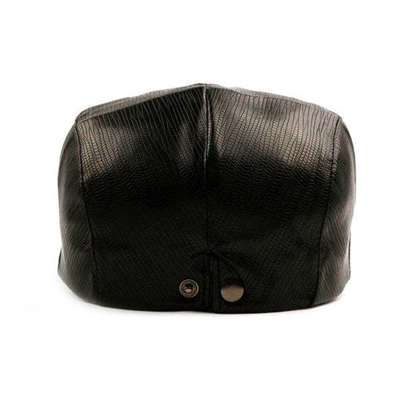 Casquette Marron Simili Cuir