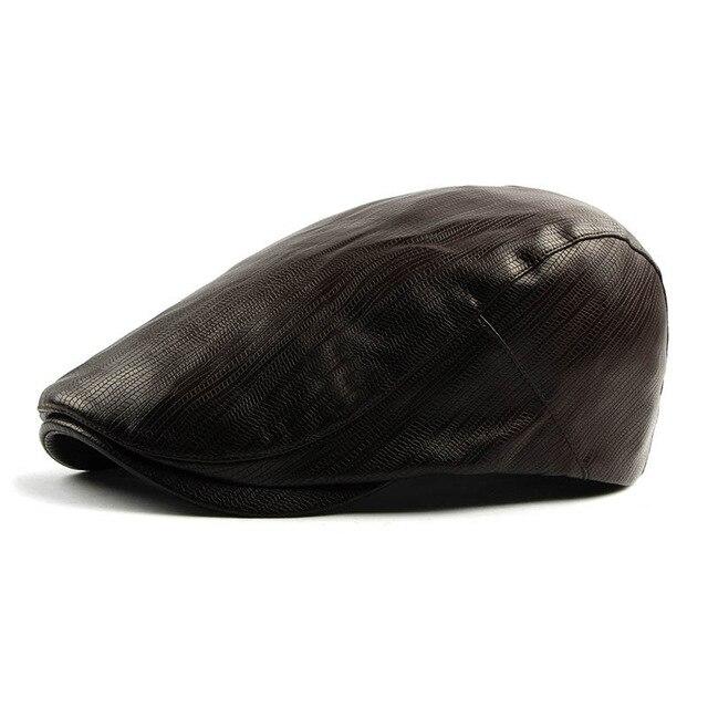 Casquette Simili Cuir Marron