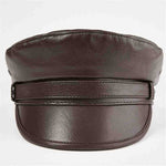 Casquette en Cuir Marron
